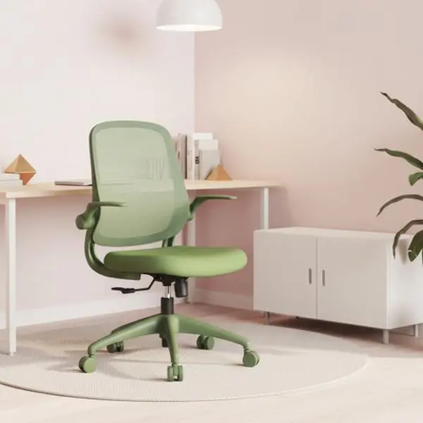 Office Chair Mesh Computer Desk Chairs with Lumbar Support Armrest Height Adjustable Mid Back Ergonomic Chair Rolling Swivel Task Chair for Women Adults, Green