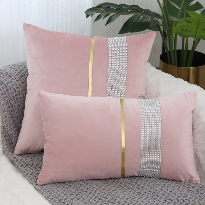 Modern minimalist light luxury square velvet pillowcase for bed headrest, sofa cushion, and high-end backrest pillowcase