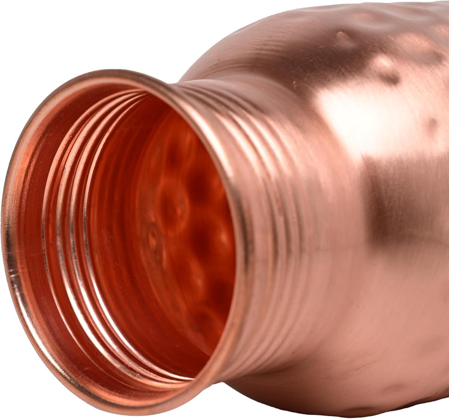 Hammered Copper Water Bottle - 30 Oz Pure Copper Vessel For Drinking Healthy Water