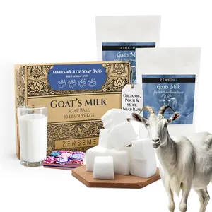 10 LBS Goats Milk Soap Base Melt and Pour Supplies Kit for Soap Making SLS/SLES & PEG free Gentle & Foamy Ingredients Easy to Cut Make Your Own Bulk Soap for Adult Soapmaker