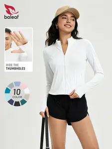 BALEAF Women's UPF 50+ Sun Shirts, SPF UV Protection Rash Guard Jacket, Lightweight Quick Dry Long Sleeve Active Athletic Tops, Breathable Moisture Wicking High Neck for Hiking Running Gym Travel Outdoor Fishing Swimming Wear Multi-Purpose #Summervibes