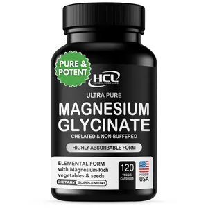 Pure Magnesium Glycinate Capsules - Non-Buffered 350mg Elemental Magnesium Supplement - Chelated High Absorption & Purity Magnesium Complex - Made in USA