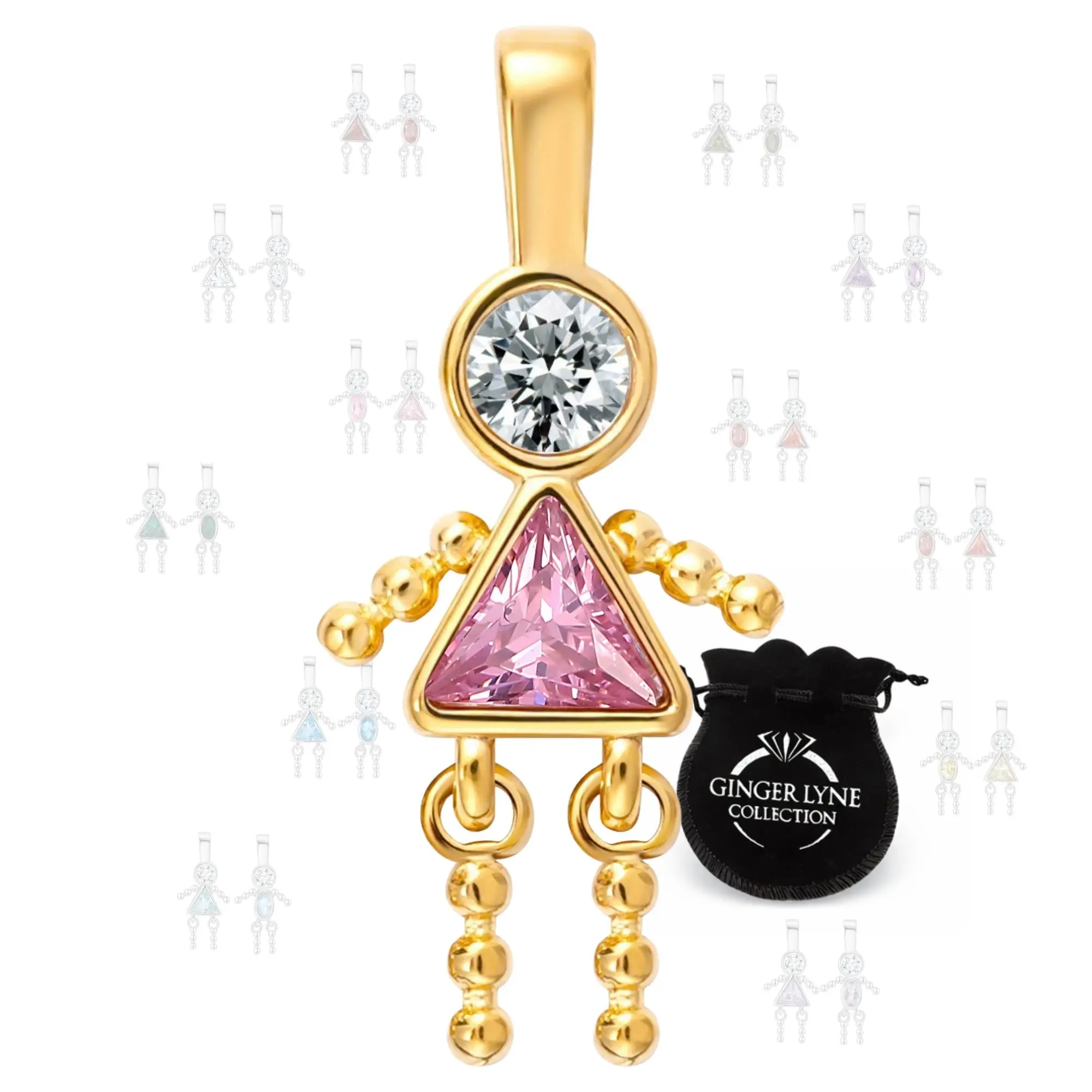 People Pendant for Charm Necklace Birthstone Necklace for Women Mom Grandma