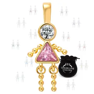 Birthstone Family Pendant for Women by Ginger Lyne - Stainless Steel Person Charm for Mom or Grandma’s Necklace - Personalized Family Tree Jewelry Accessory for Grandmothers