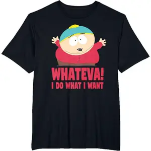 South Park Cartman Classic Fit T-Shirt - Black Crew Neck, Short Sleeve, Casual