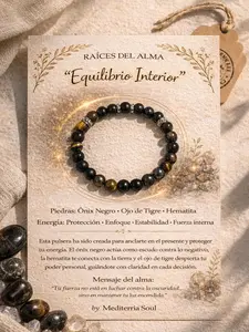 Inner Balance / Onyx, Tiger's Eye, Hematite Bracelet 8mm