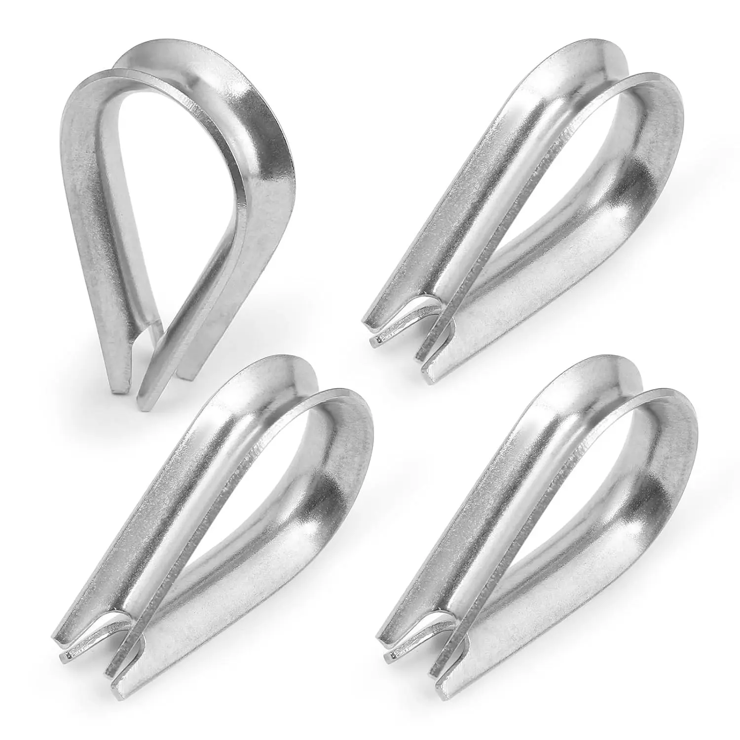 M3 Wire Rope Thimble, 304 Stainless Steel Thimble for 3/32-1/8 Inch Diameter Wire Rope, 50 Pieces