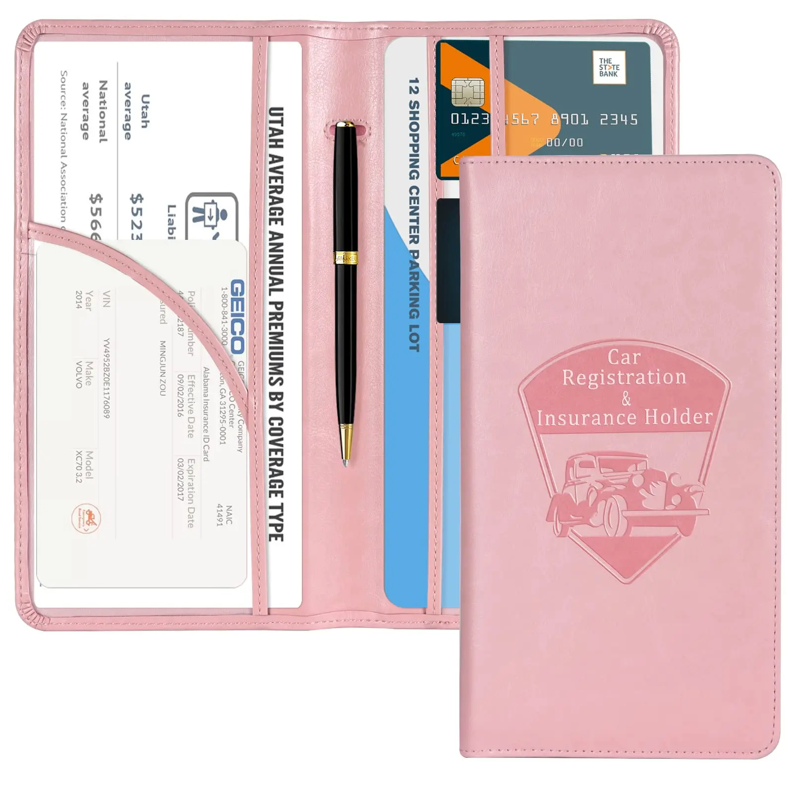 Car Registration And Holder - Vehicle Glove Box Organizer Auto Truck Comparment Accessories Case With Magnetic Closure For Document Driver License Cards