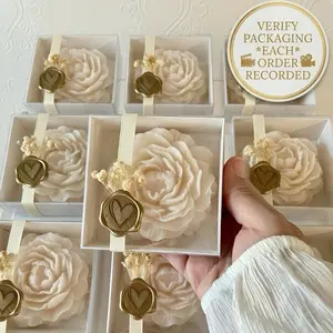 PACK Luxury Peony Candle Gift Box – Natural Wax Blend (Beeswax). Handcrafted. Scented Decoration Aroma