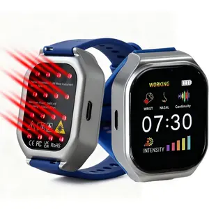 16 Holes Red Light Therapy Watch 650nm for Hypertension High Cholesterol Tinnitus Rhinitis Treatment Device Promote Blood Circulation Wrists Ears Nasal Cavity Nano Light Wave Physiotherapy Health Care