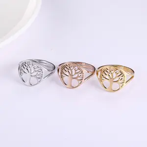 "Tree of Life" Ring -(Stainless Steel) Silver, Gold, Rose Gold - Hollowed-out Adjustable Ring (One Size Fits Most) - ZENLIGHTEN - Meditation Fashion
