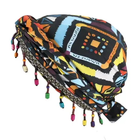 Unisex Knit Tassel Detail Turban Hat - Men's Women's Street Style, Hiphop Vintage Design, Summer Casual Daily Fashion Clothes Accessory, Letter Graphic Fitted Beanie, Driving / Ootd