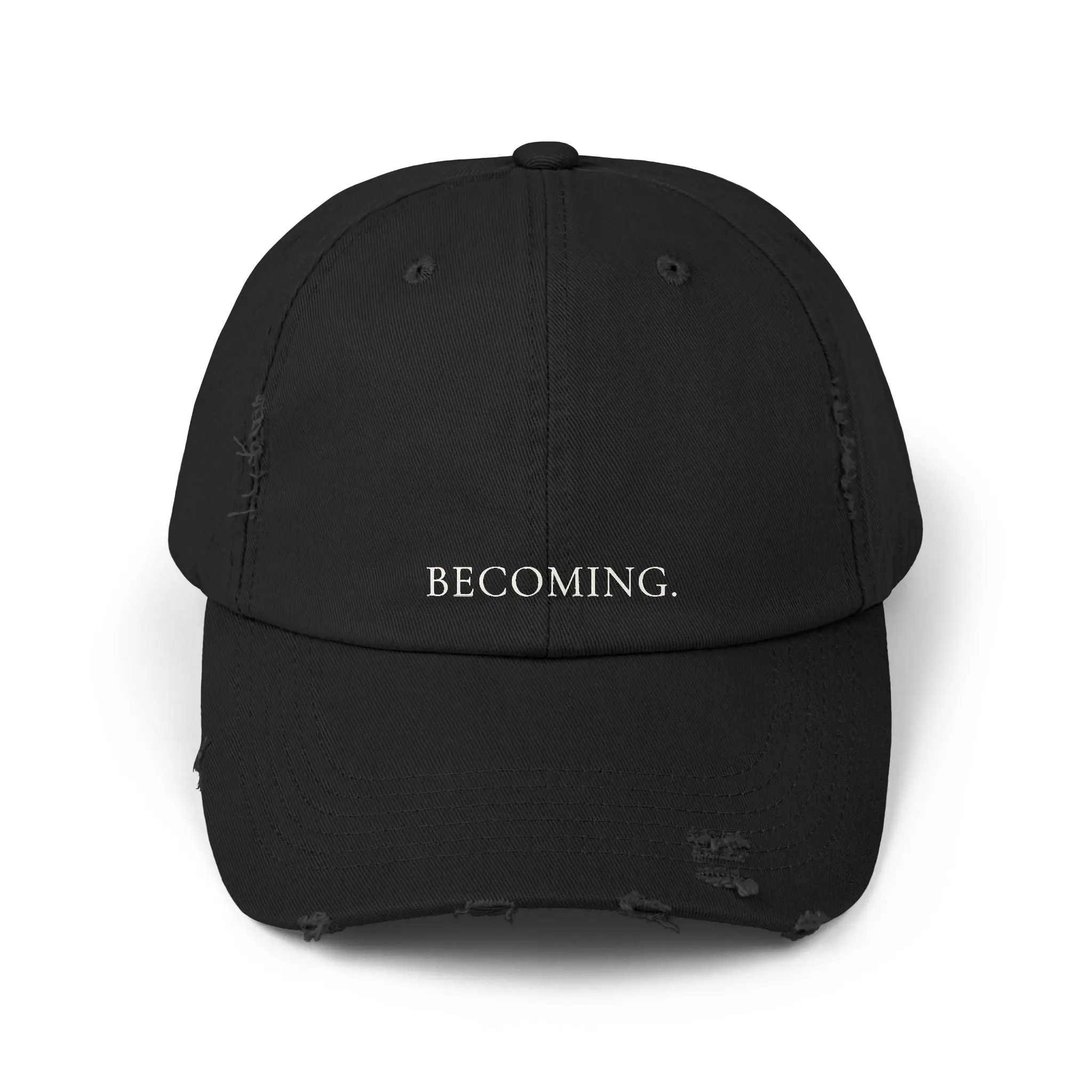 Distressed Design Cap - Fashion Clothing Accessory for Daily Wear