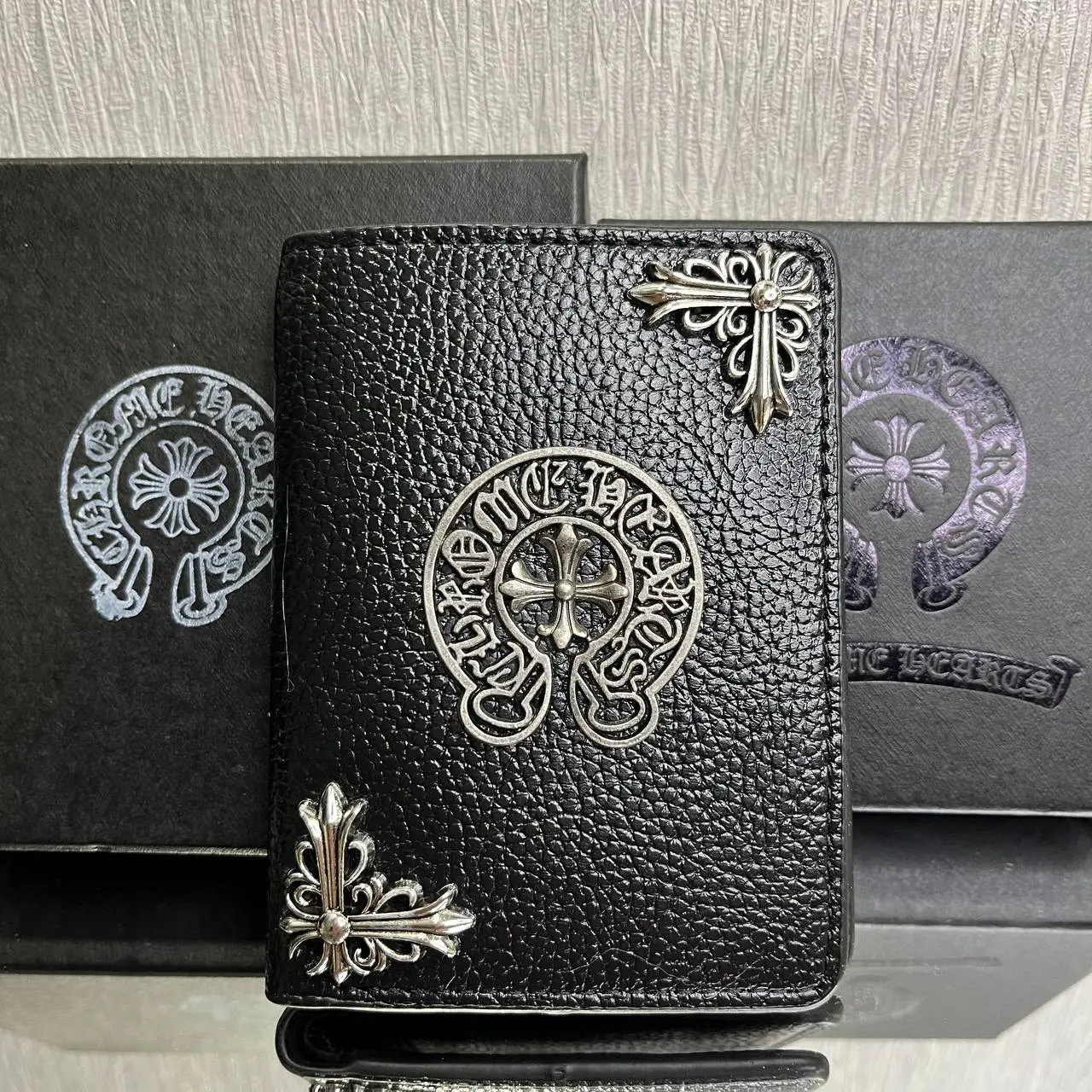 Premium Black Leather Passport Wallet for Men 150x110x15mm, Compact Travel Organizer with Multiple Card Slots, Men's Wallet, Gift For Him