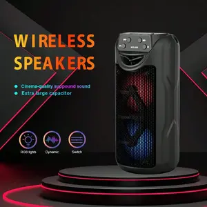 MOS-2058 Bluetooth-compatible Karaoke Speaker, Portable Wireless Party Speaker, 1200mah Long Battery Life, RGB Ambient Light, TWS Connectivity