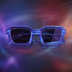 Blue Chews Sunglasses for Degenerates, Engraved Slogan, Signature Spoon Temple Tips, UV Protection Lens, Ideal for Late Nights