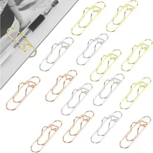 15 Pack Metal Pen Clips Portable Pen Holder Clip Paperclip Pen Holder for Notebook Heart Paper Clip Holder Multi-Purpose Pen Holder Clip for Notebook Journal Planner Accessories,   Rose