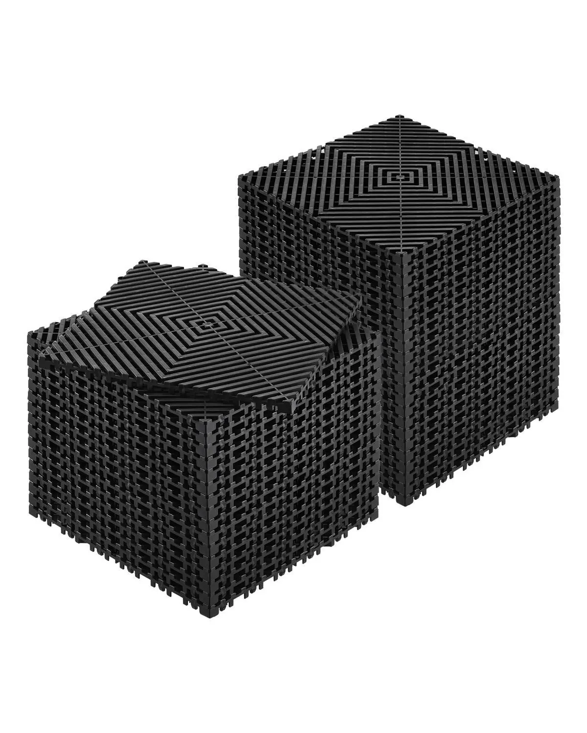 【FathersDayGift】VEVOR Interlocking Drainage Mat,  , 12” x 12” Modular Interlocking Cushion, 40 Pcs Splicing Drainage Mats, Non-Slip Black PP Drainage Floor Tile and Shower Mat, for Garage, Garden, Kitchen & Outdoor