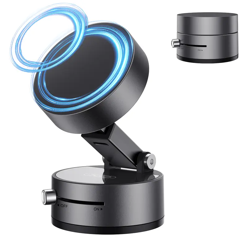 Magnetized Universal Car Mount Phone Holder - 360° Adjustable, Phone Suction Pad, Magsafe Align Fit, Fold-Flat Base, Tool-Free Quick Install, Hands-Free, Folding Base, Compatible with iPhone 16/15/14/13/12 Series for Car/Mirror Use