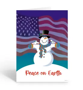 Stonehouse Collection | Patriotic Christmas Card | 18 Peace on Earth Christmas Cards Envelopes | USA Made