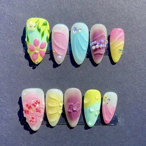 Gel X Nails Kit Long-Lasting Press-On Acrylics w 3D Gel & Nail Charms Salon-Quality Fake Nails Easy DIY Manicure Ocean Blue Glitter Styles #NailTok GelXNails Long Stiletto Diamond Tip Nails Luminary Short Coffin Dreamy Nail