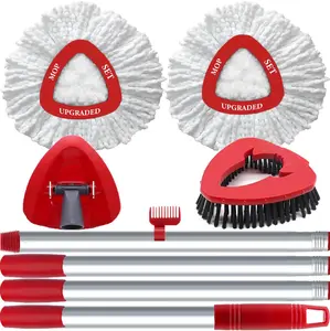 Spin Mop Replace Head Compatible with Ocedar Easy Wring 1 Tank, Scrub Brush Mop Replacement Head, Cleaning Set Stainless Adjustable Microfiber Steel Microfiber Spin Mop Head Refill mop  top