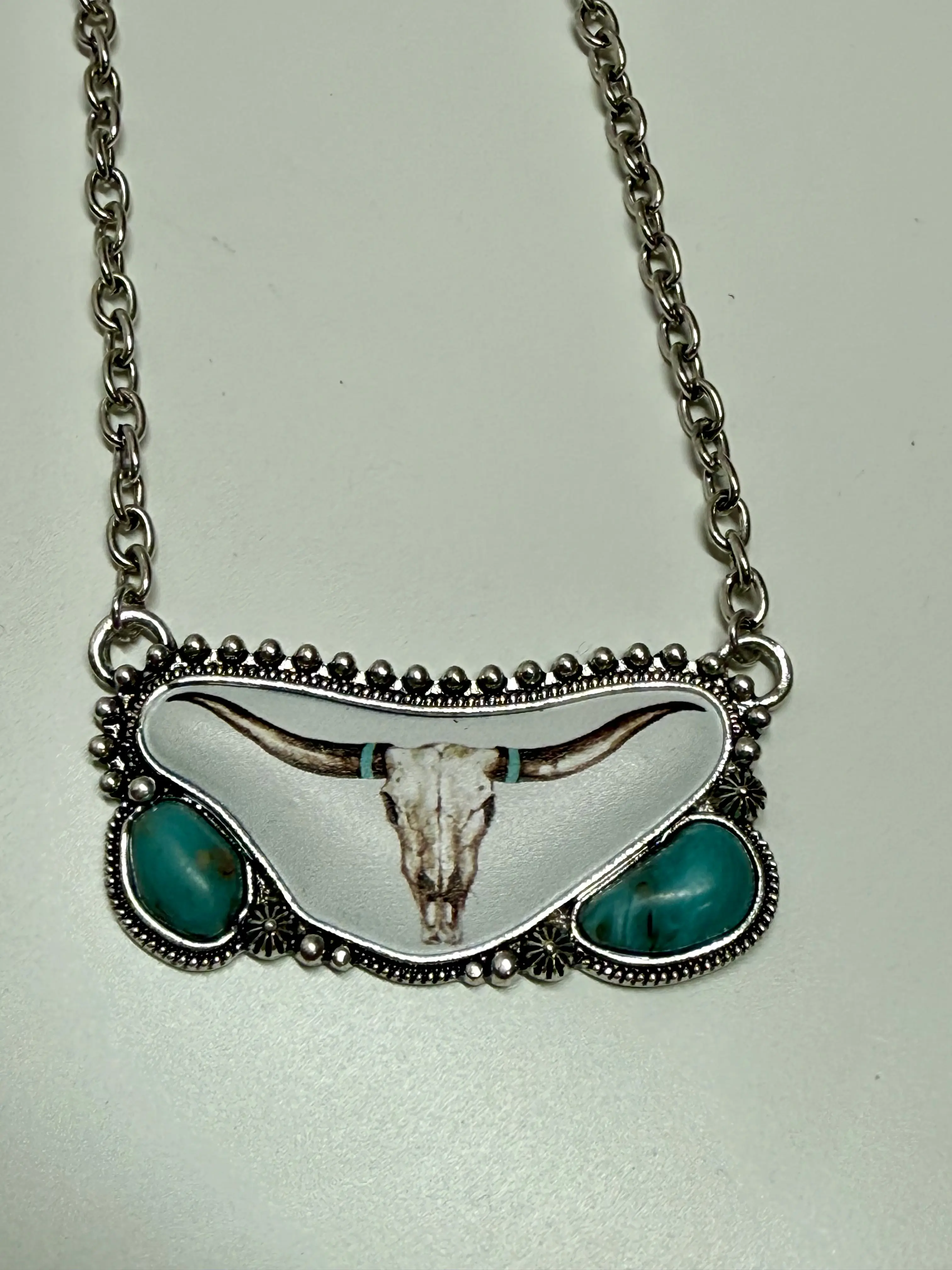 Western Steer Skull Necklace