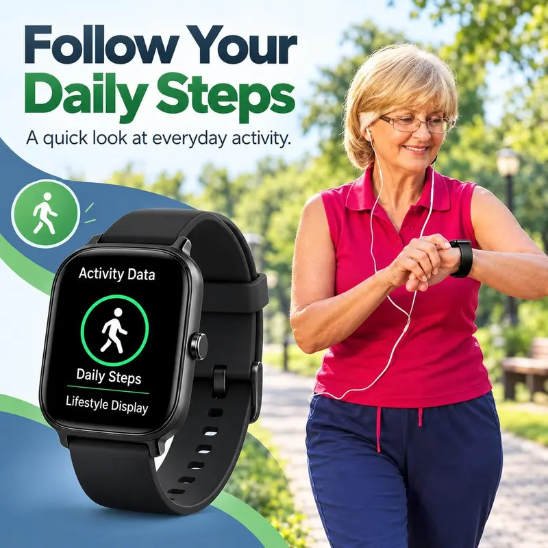 2.01-Inch Touchscreen Smartwatch with Bluetooth Calls, Step Tracking ...
