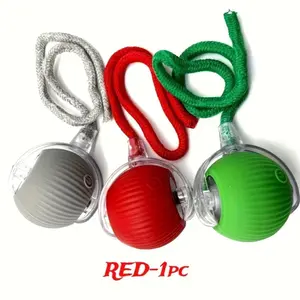 Cat Toy - Red 1PC Interactive Plaything for Cats - Red Automatic 360° Rolling Pet Balls, USB Rechargeable with LED Lights, Teething Relief, Durable Plastic, for Kittens & Small Dogs, Interactive Toys