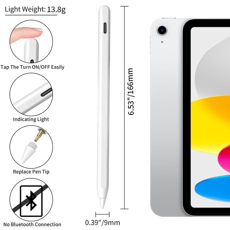 Stylus Pen for iPad Fast Charge with Palm Rejection Tilt Sensitivity Active Touch Screen Pencil Compatible with iPad 6/7/8/9/10 Pro12.9&11 Air3/4/5 Mini5/6