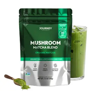 Mushroom Matcha with Collagen – Adaptogenic Matcha for Energy, Focus, & Mental Clarity – Enhanced with Lion’s Mane, Chaga, Cordyceps & L-Theanine (30 Servings)