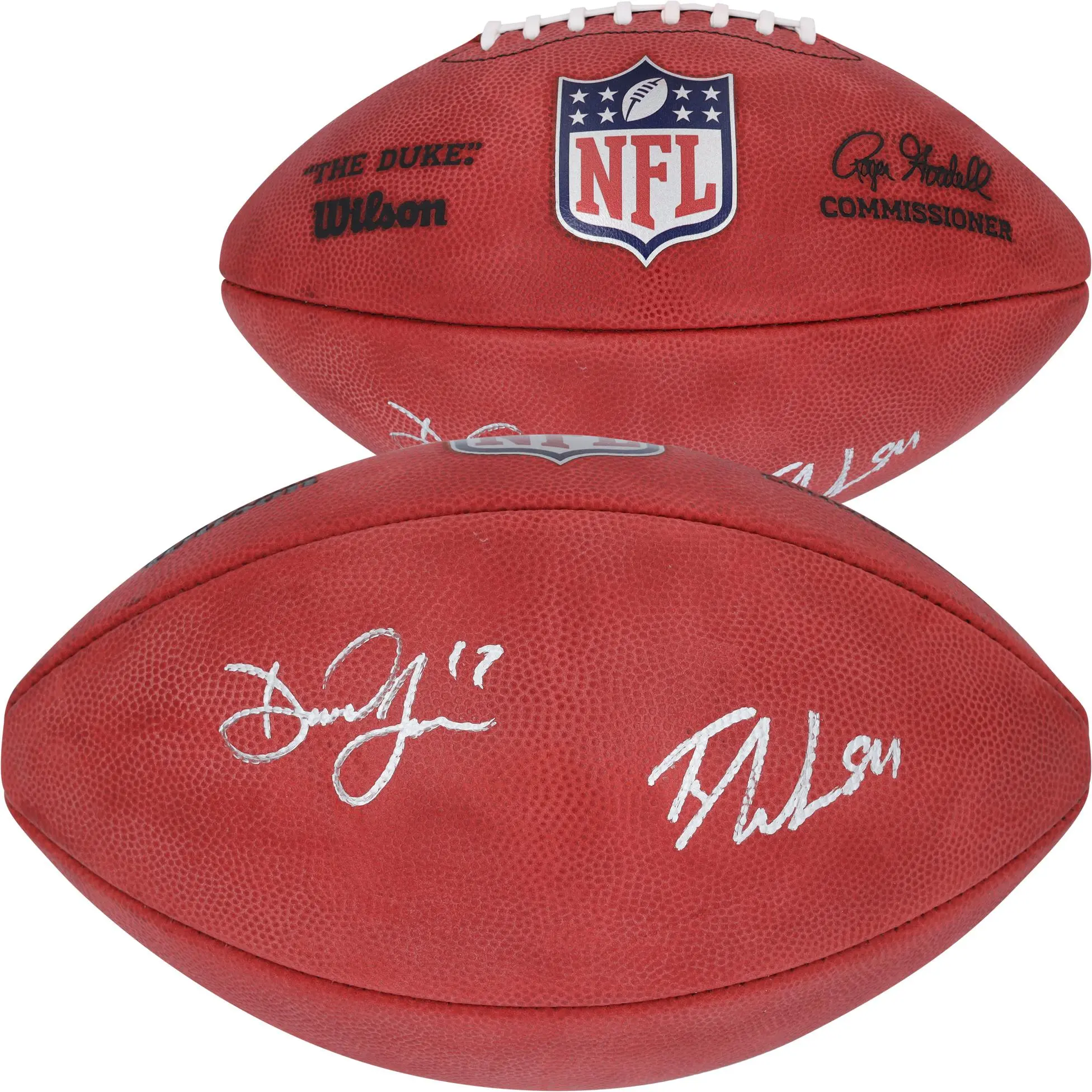 Tyler Warren and Daniel Jones Indianapolis Colts Autographed Duke Full Color Football - Fanatics Authentic Certified