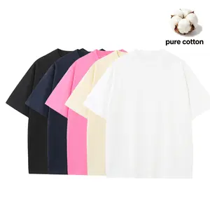Men's Heavyweight Pure Cotton Basic T-Shirt, 230GSM Solid Color Unisex Oversized Tee, Fade Proof Plant Dyed Casual Top for Everyday Menswear Quick-Dry Moisture-Wicking Crew
