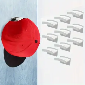 10pcs Adhesive Hat Hooks For Wall - Minimalist Hat Rack Design, No Drilling, Strong Hold Hat Hanger, Self Adhesive Hooks
