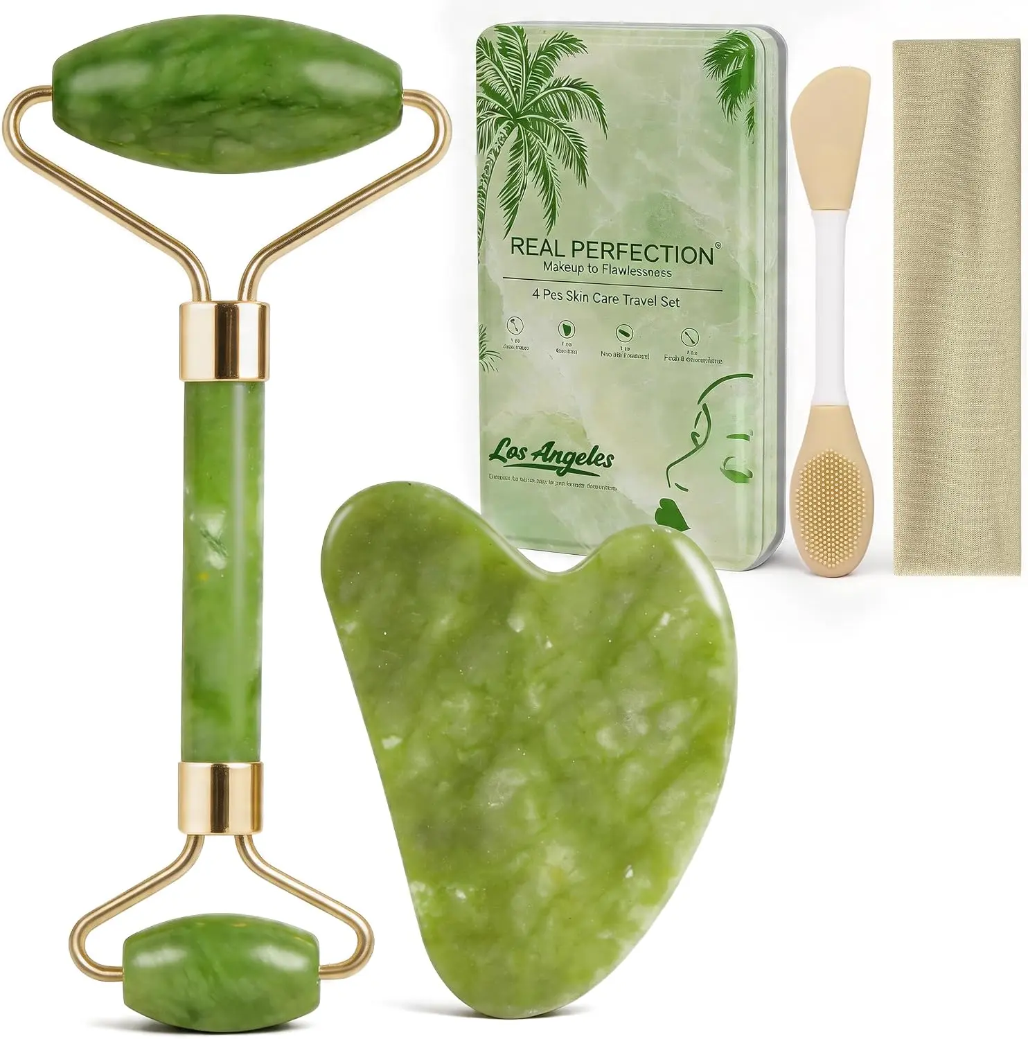Comfort Facial Skincare Ice Roller Set, Face Roller for Wrinkles Jade Roller Set, Scrubber Pore Brush
