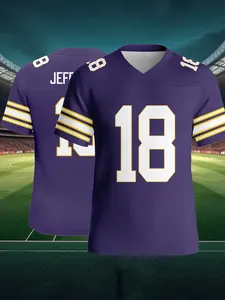 Jefferson #18 Movie Rugby Jersey Sport Shirt, Skin-Friendly Comfortable Quick-Dry Breathable High-Quality Sports Clothing Gift