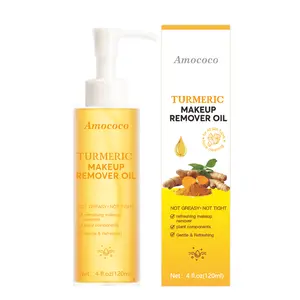 Turmeric  Makeup Remover Oil, deep cleansing, moisturizing and oil-control, refreshing and non-greasy, cleansing without residue, non-tightening, suitable for sense skin and all skin types 120ml
