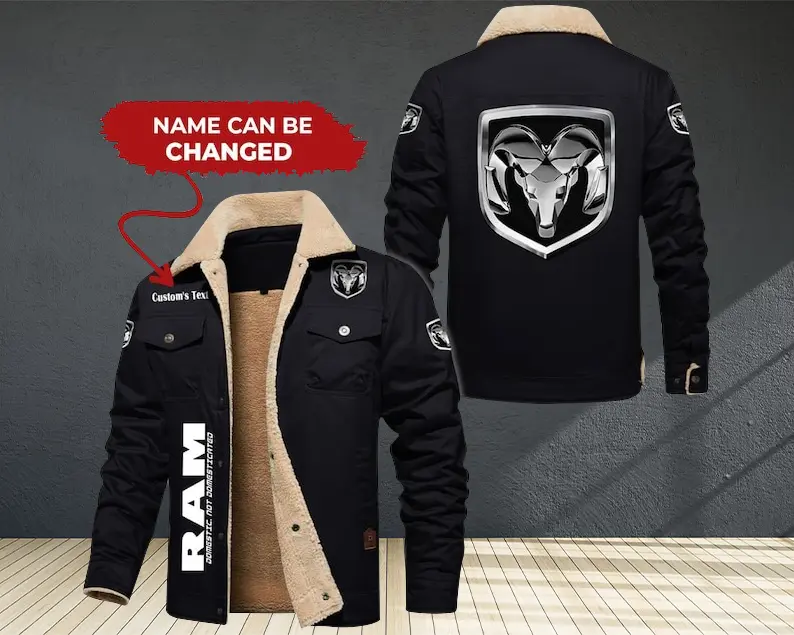 Personalized Ram Cargo Fleece Lined Cotton Jacket, vintage style, Ram, Ram logo, Ram Jacket