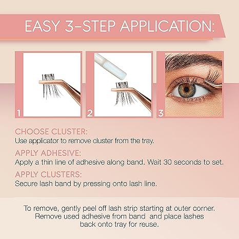 Ardell Naked Clusters 438, 50 Patented Clusters, Up to 8 Applications, 1-pack Eyelashes Lash