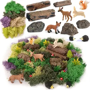 28Pcs Fairy Garden Accessories, Miniature Forest Kit, Tiny Resin Animal, Miniature Garden Figurines with Moss for DIY Craft, Desktop Decoration - Home Improvement.