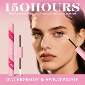 LAzysis 2-in-1 Eyelash Glue Black & White Lash Adhesive Waterproof Strong Hold 150-Hour Extreme Hold Hypoallergenic Safe for Sensitive Eyes Quick Drying Bonding Glue for Strip & Individual Lashes - Crystal, Clear Makeup