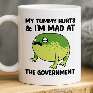 Grumpy Frog Mug - Funny Quote 11oz Coffee Mug - Cute Fall Gift for Coffee Lovers, Halloween, and Autumn Lovers