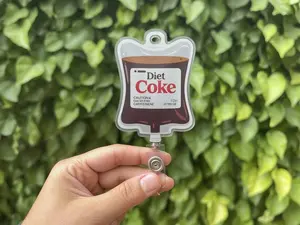 Nurse Badge Reel – Cute Retractable Badge Holder for Nurses and Medical Staff, IV Bag Theme - Diet Coke