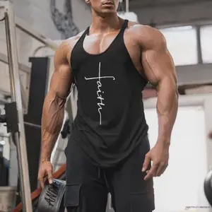 Mens Gym Vest  Racerback Bodybuilding Muscle Stringer Plain Tank Top Fitness.