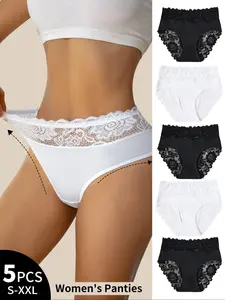 Black and white lady lace triangle underwear set, sophisticated romantic design, breathable quick-drying fabric, high elasticity fits snugly without being tight, suitable for all daily home and outdoor scenarios