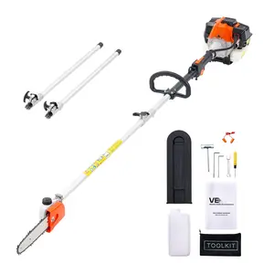 Gas Pole Saw 33CC 2-Stroke Engine, Extendable Telescoping Pole For Long Reach Pruning, 8-Inch Cutting Bar, Tree Trimmer For Yard Work, Lightweight Gas Powered Limb Cutter, Outdoor Power Tool