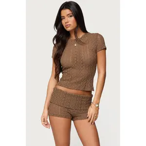 Edikted Women's Rye Sheer Textured T-Shirt