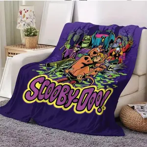 Scooby Doo Spooky Poster Scene Blanket Silky Touch Super Soft Throw for Halloween Christmas Gift Girls Bedroom Decor Suitable for all four seasons This is the best gift for couples, children, parents and friends, and it can