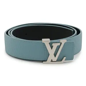 Pre-owned Louis Vuitton Calfskin Small Leather Goods LV Initials Trillon Leather Belt