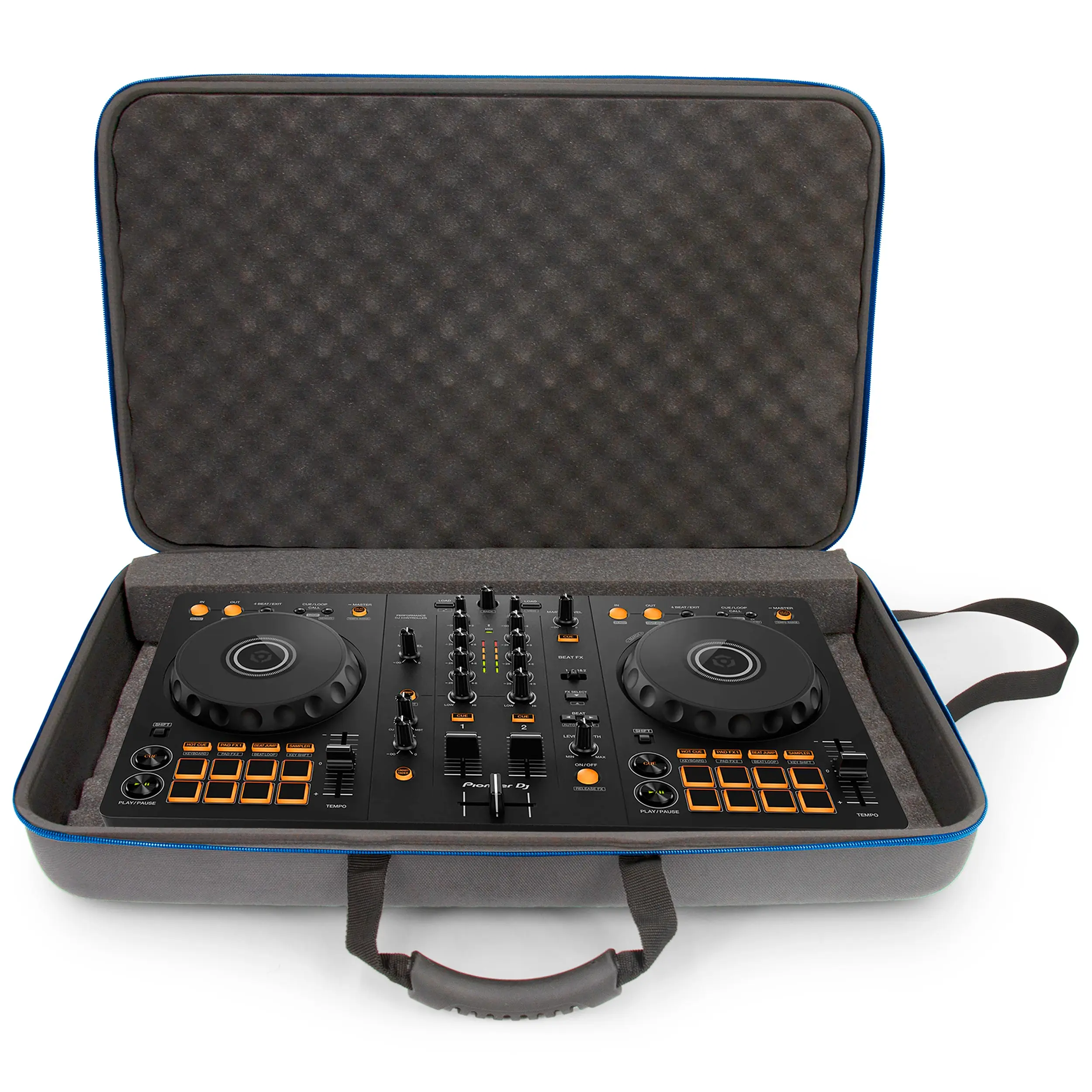 CASEMATIX Durable Hard Shell Carrying Case for Pioneer DDJ-FLX4 & DDJ-REV1 Controllers with Adjustable Strap & Impact-Absorbing Foam Interior